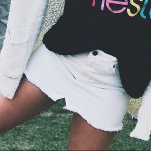 Free people white denim skirt